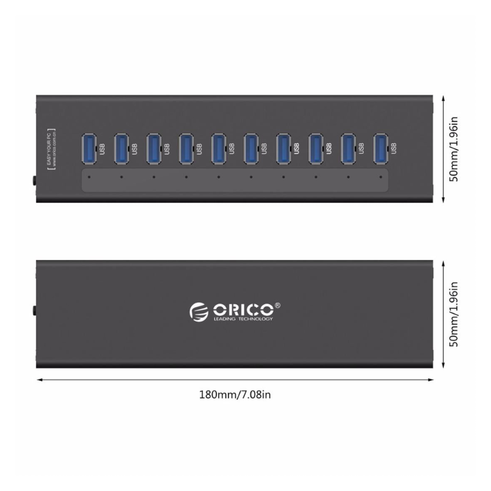 10-Port Usb 3.0 Hub With Power Adapter