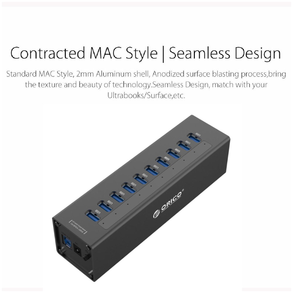 10-Port Usb 3.0 Hub With Power Adapter