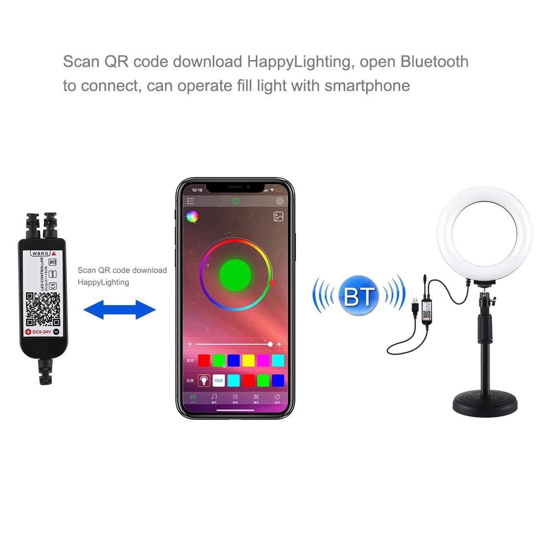 6.2 Inch Rgbw Led Ring Light With Remote Control And Tripod For Video Photography
