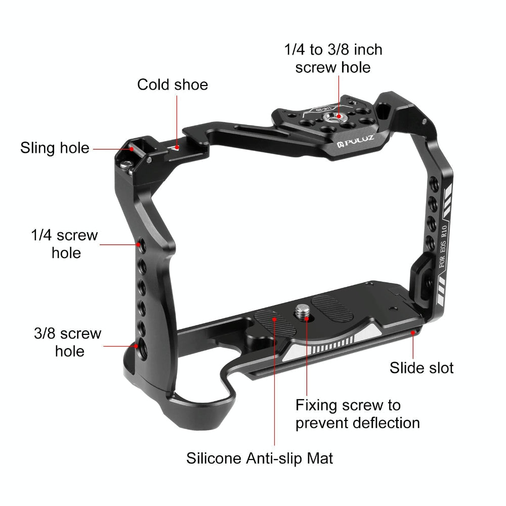 1 Sets of Parallel 1 Sets Of Metal Camera Cage For Canon Eos R10 Stabilizer Rig Black Audio And Video Equipment