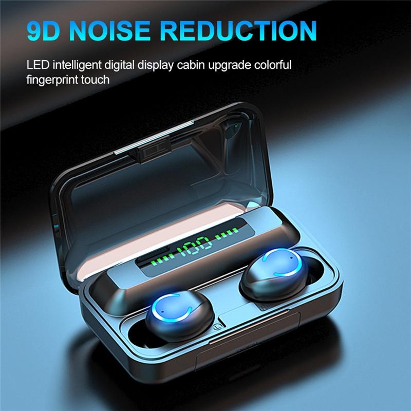 Wireless Noise Cancelling Earbuds With Charging Case Black