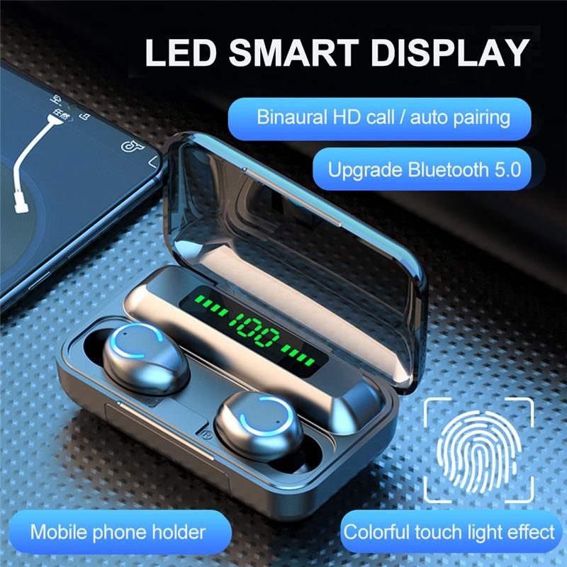 Wireless Noise Cancelling Earbuds With Charging Case Black