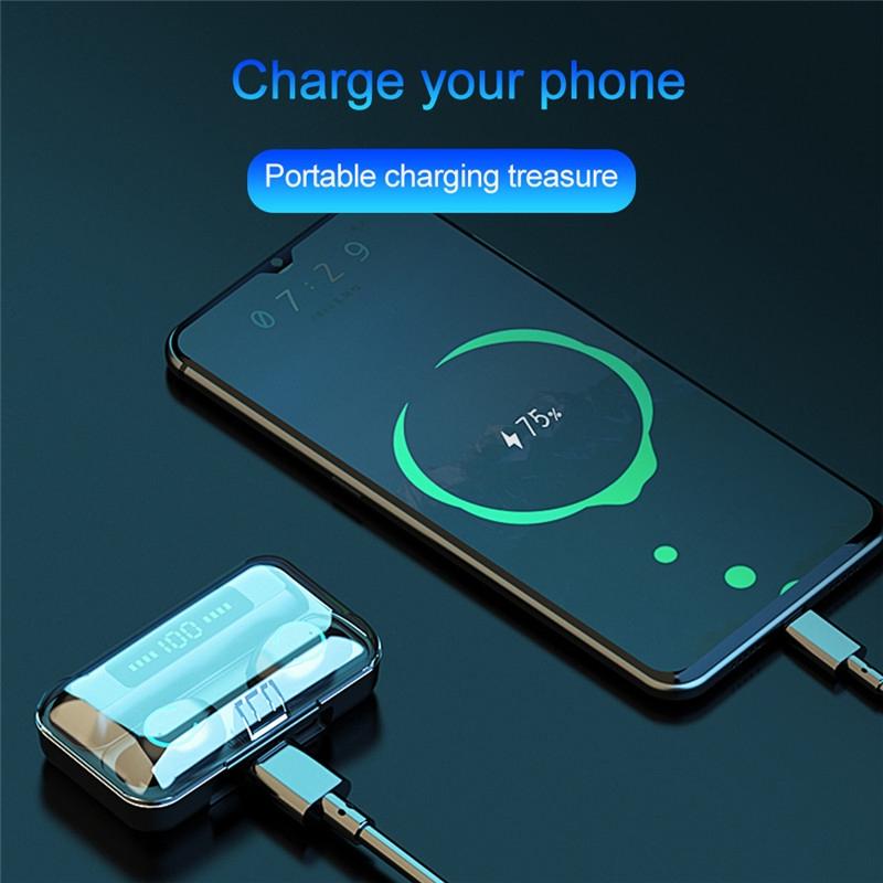 Wireless Noise Cancelling Earbuds With Charging Case Black