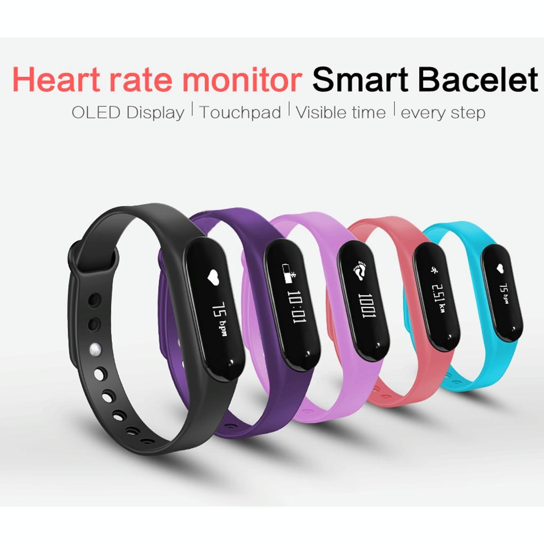 Bluetooth Smart Bracelet With Heart Rate Monitor And Sleep Tracker Black