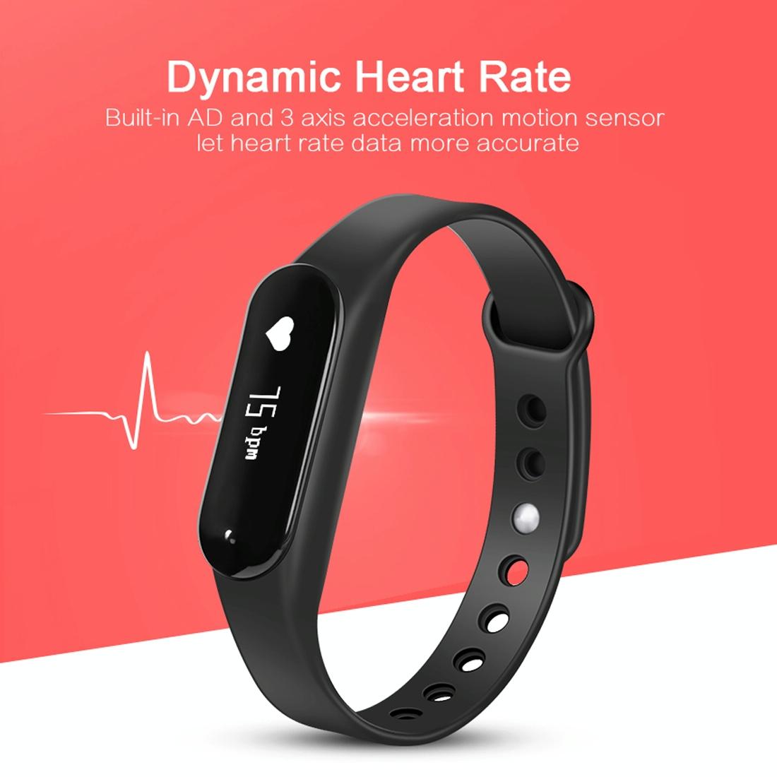 Bluetooth Smart Bracelet With Heart Rate Monitor And Sleep Tracker Black