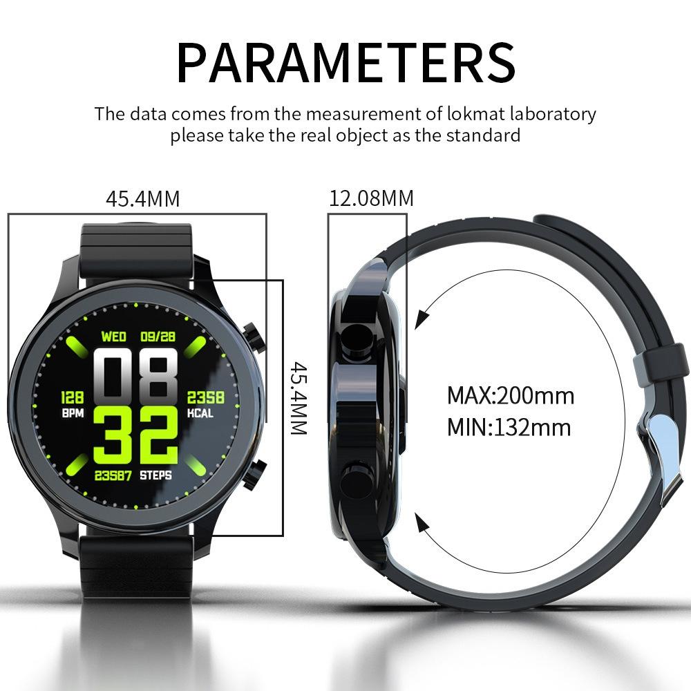 Waterproof Smart Watch Heart Rate / Blood Pressure Monitor Physiological Management Black