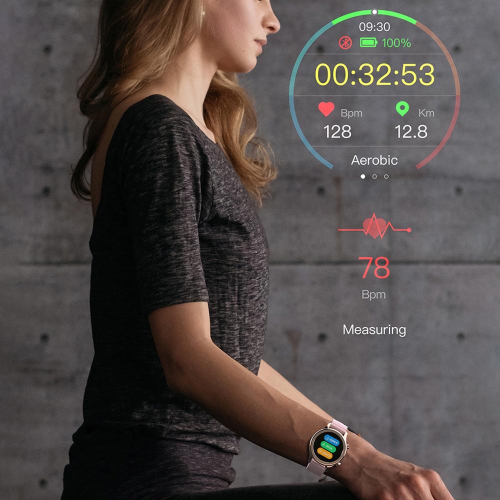 Waterproof Smart Watch Heart Rate / Blood Pressure Monitor Physiological Management Black