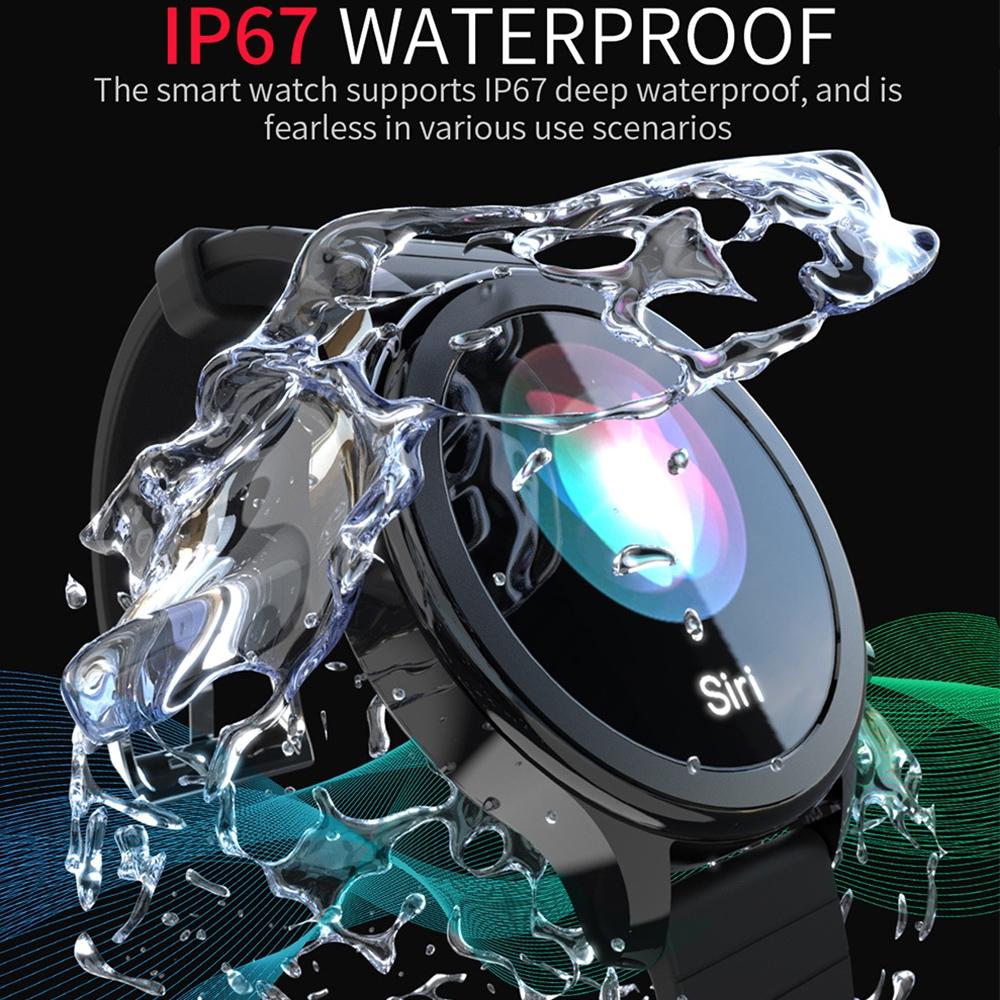 Waterproof Smart Watch Heart Rate / Blood Pressure Monitor Physiological Management Black
