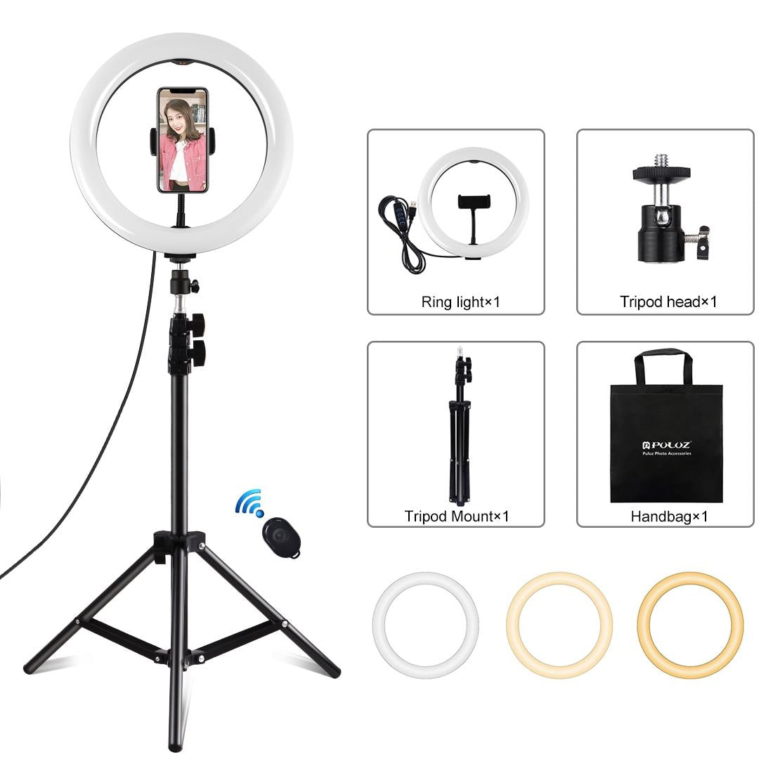 10.2 Ring Light With Tripod Usb 3 Modes Dual Colour Diffuse Phone Clamp Remote Black