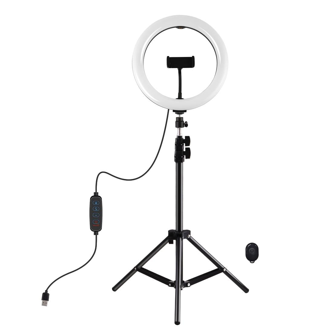 10.2 Ring Light With Tripod Usb 3 Modes Dual Colour Diffuse Phone Clamp Remote Black