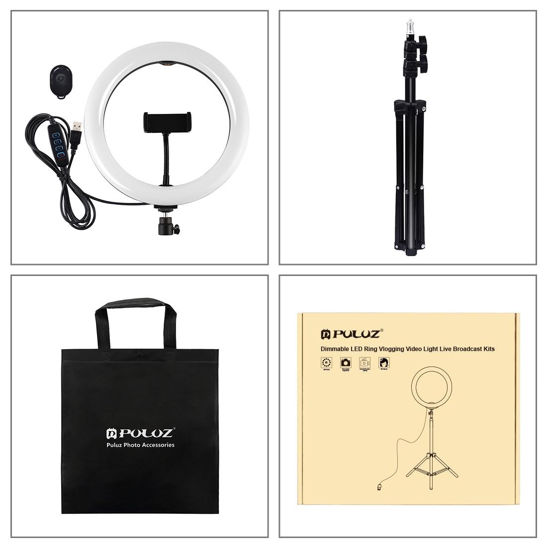 10.2 Ring Light With Tripod Usb 3 Modes Dual Colour Diffuse Phone Clamp Remote Black