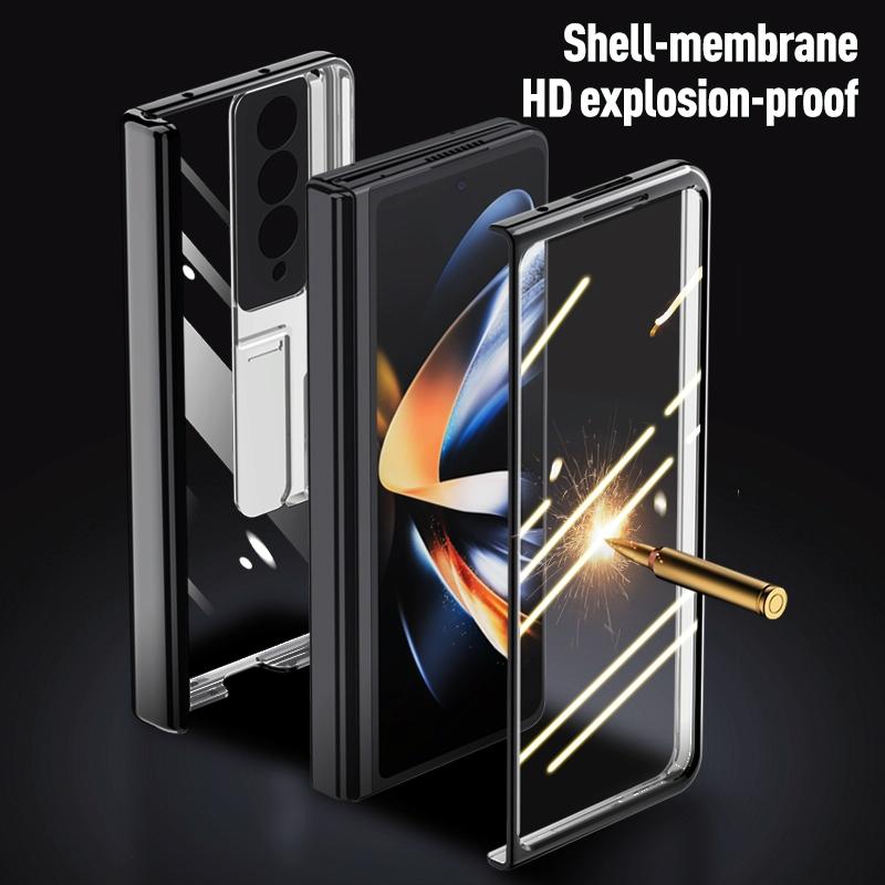 For Samsung Galaxy Z Fold4 5G Full Body Hinge Case Electroplated Green