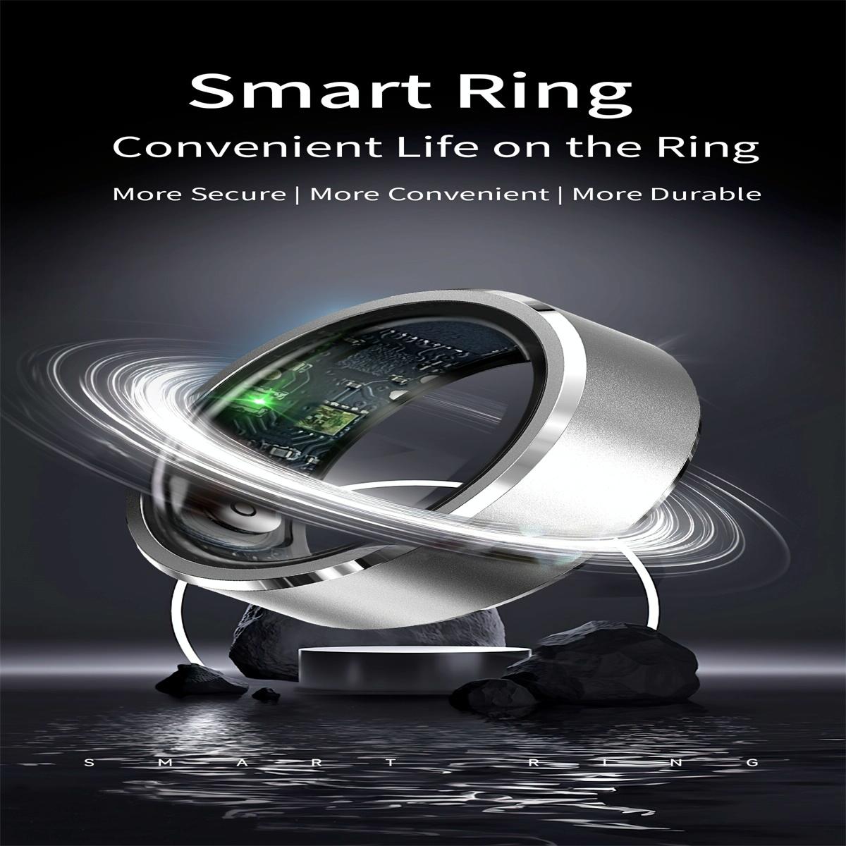 Smart Ring For Health Monitoring & Multiple Sports Modes Size 10 Pink