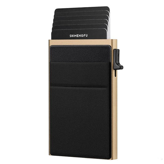 Rfid Blocking Slim Metal Wallet For Men Gold