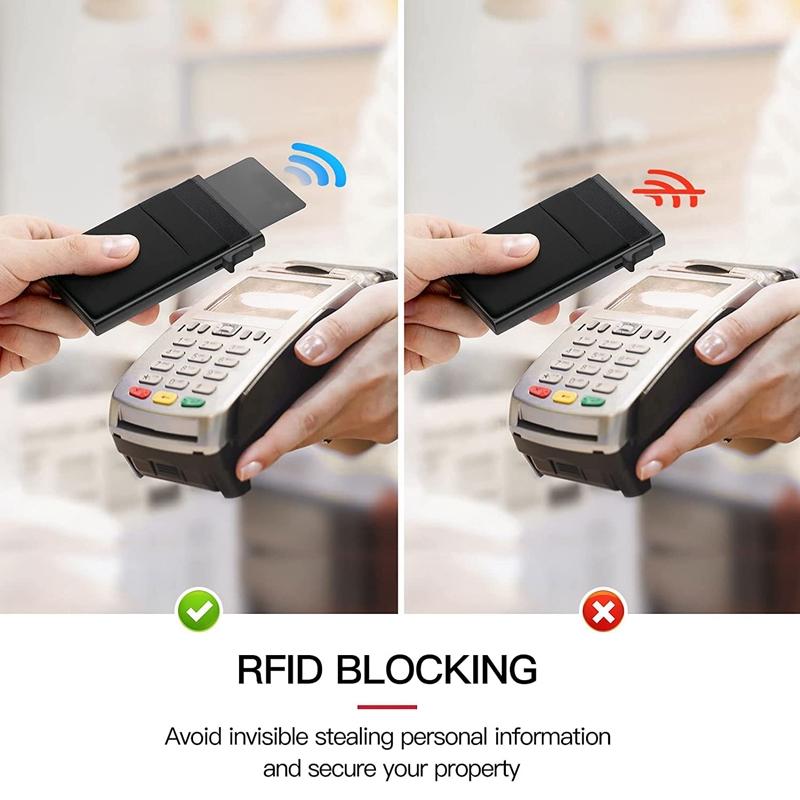 Rfid Blocking Slim Metal Wallet For Men Gold