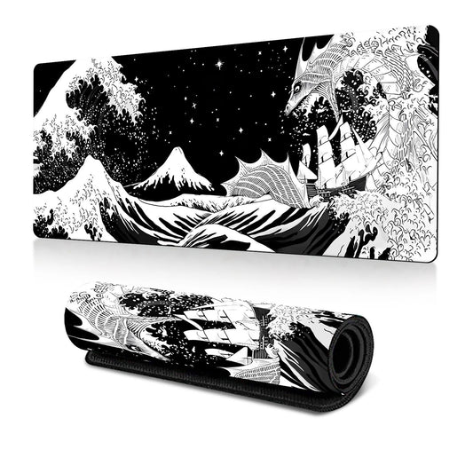 Non Slip Gaming Mouse Pad Big Wave Design - No.4 400X900x3mm