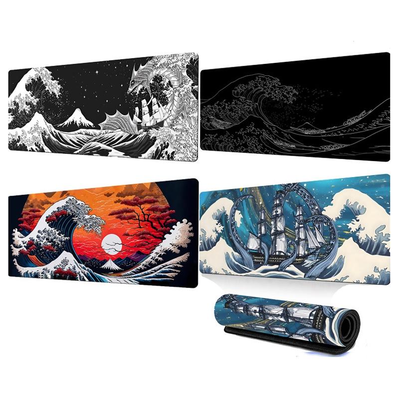 Non Slip Gaming Mouse Pad Big Wave Design - No.4 400X900x3mm