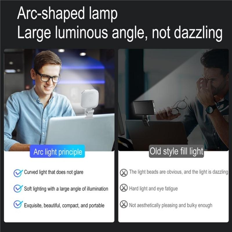 White Mini Clip On Led Fill Light For Video Conferencing And Live Streaming