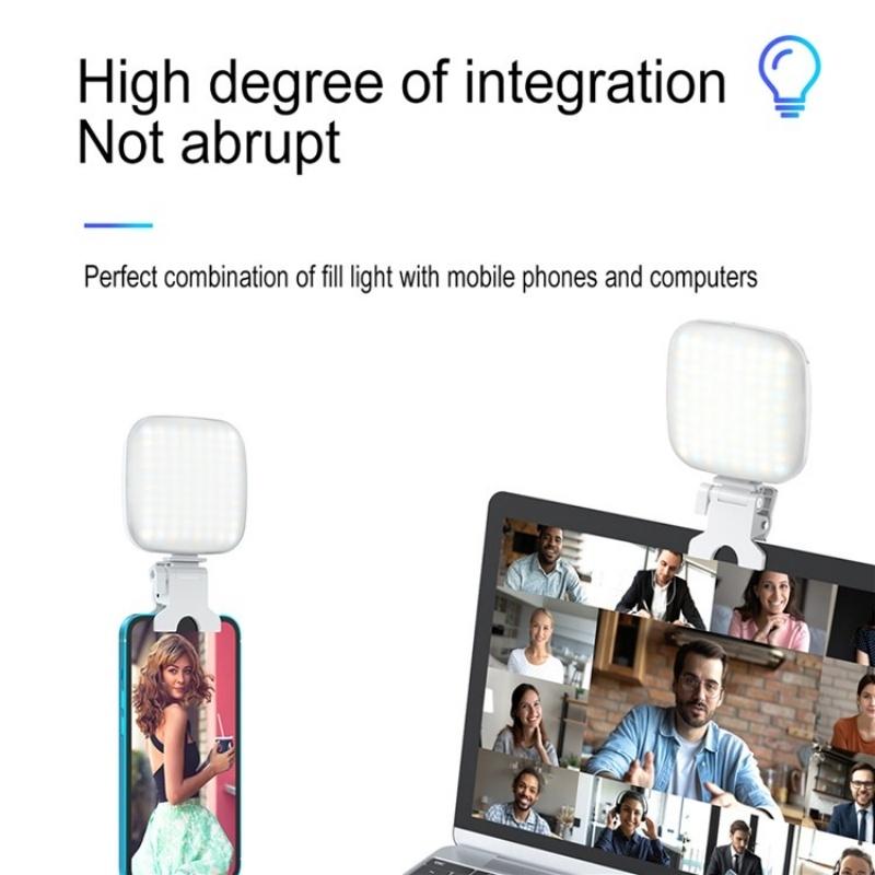 White Mini Clip On Led Fill Light For Video Conferencing And Live Streaming