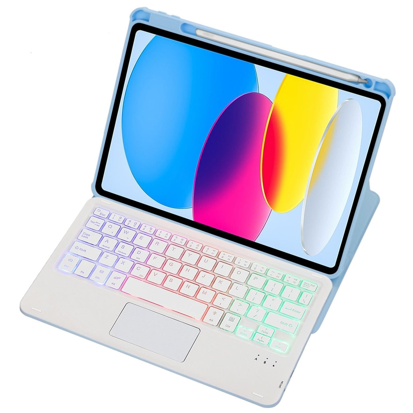 360 Rotation Bluetooth Keyboard Leather Case For Ipad 10.9 2022 With Touch Control And Backlight Green