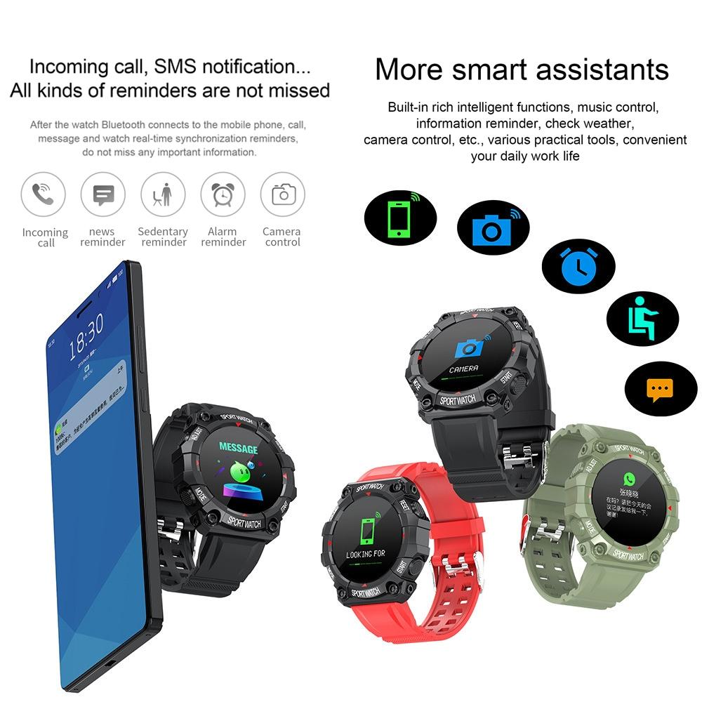 1.3 Inch Colour Round Screen Sport Smart Watch Support Heart Rate Multi Sports Mode Pink