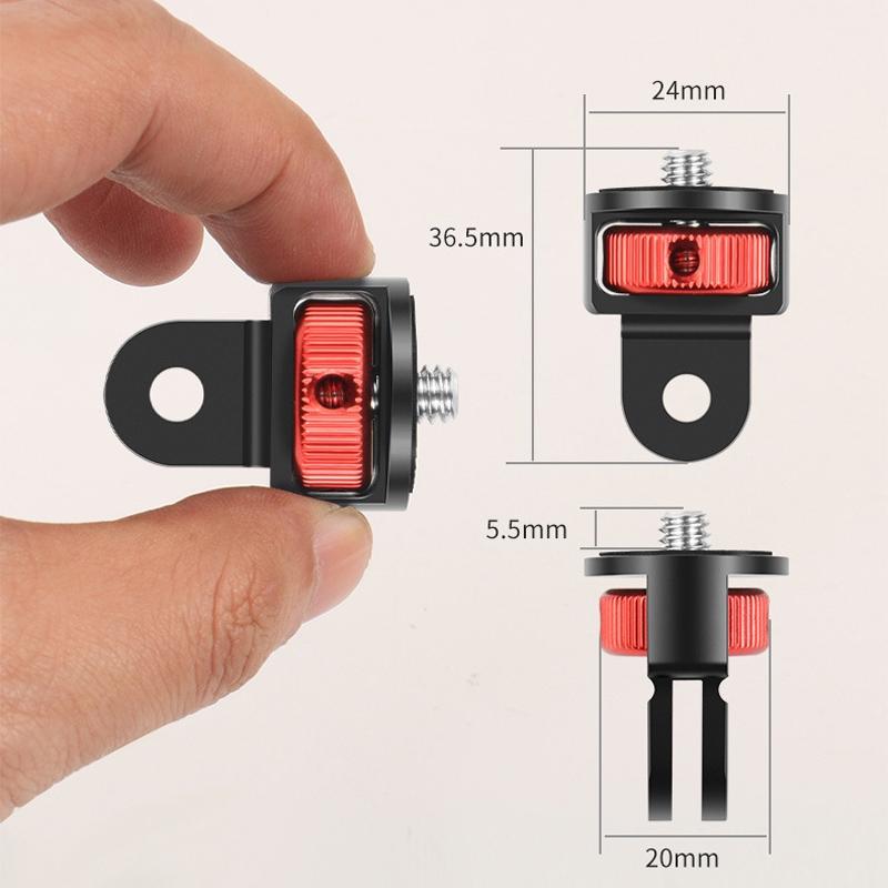 Universal Tripod Adapter For Action Cameras 1 / 4 Inch Screw Red Titanium