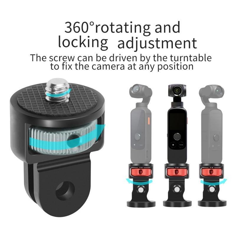 Universal Tripod Adapter For Action Cameras 1 / 4 Inch Screw Red Titanium