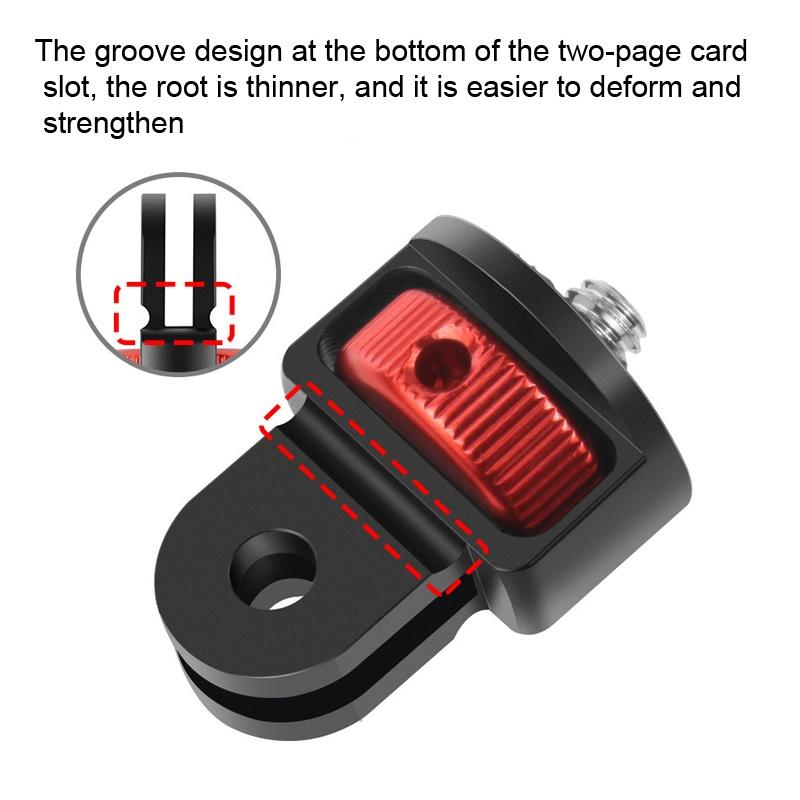 Universal Tripod Adapter For Action Cameras 1 / 4 Inch Screw Red Titanium