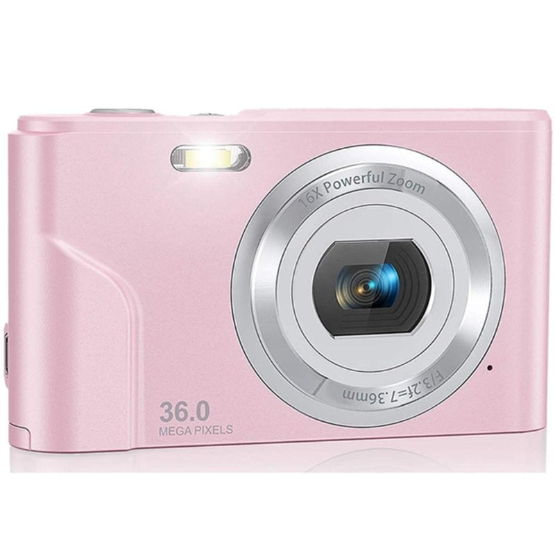 36Mp 2.7K Full Hd Digital Camera With 16X Zoom For Children 2.4 Inch Screen Pink