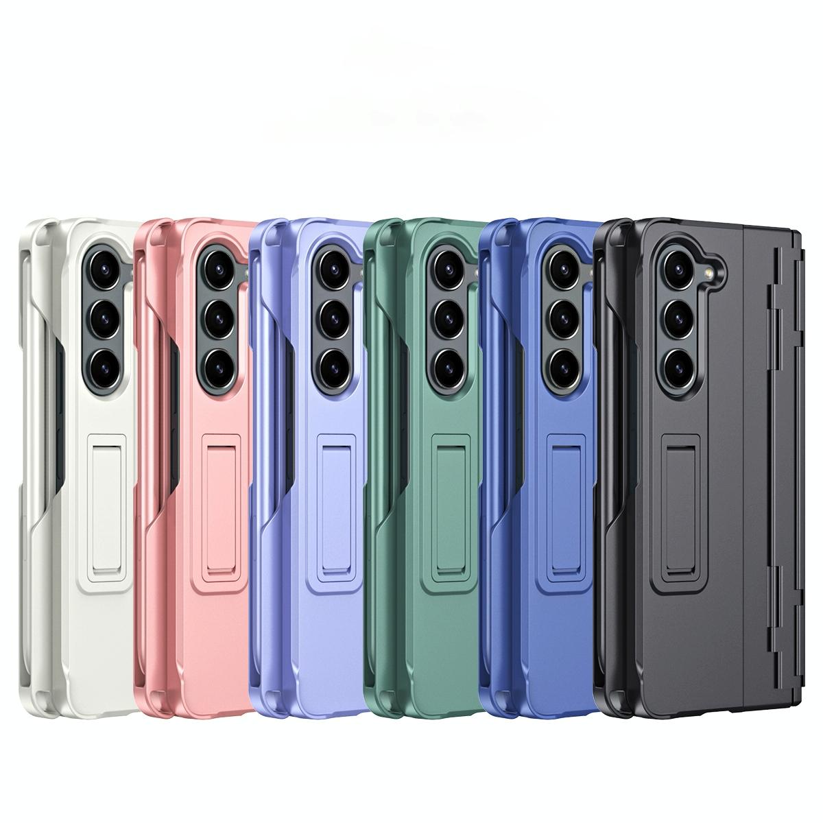 For Samsung Galaxy Z Fold4 5G Shockproof Diamond Case With Hinge And Pen Purple