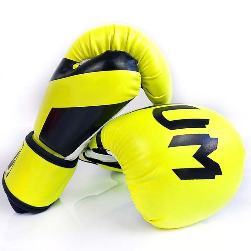 Professional Boxing Gloves For Adult Training 10Oz Muay Thai Fighting Fluorescent Yellow