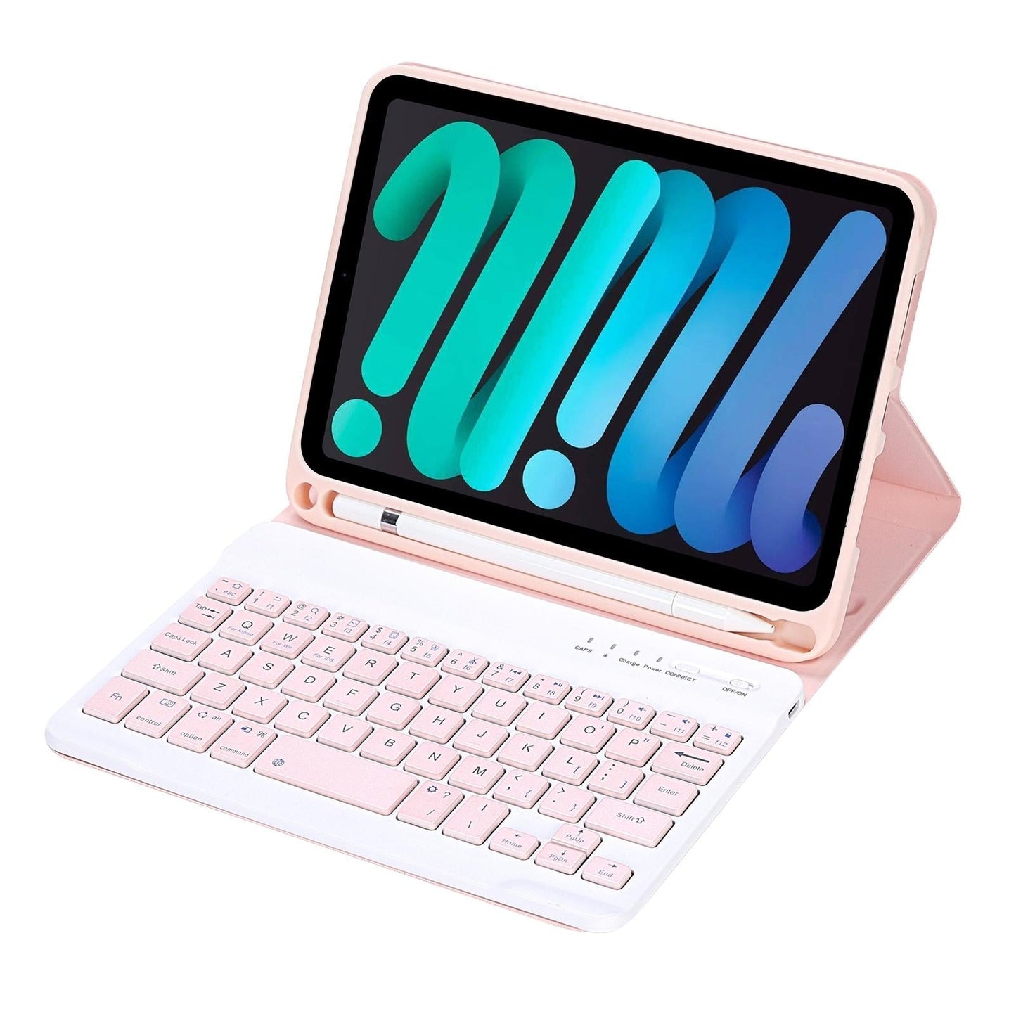 Ultra Thin Bluetooth Keyboard Tablet Case For Ipad Mini 6 With Stand And Pen Slot Candy Colour Pink