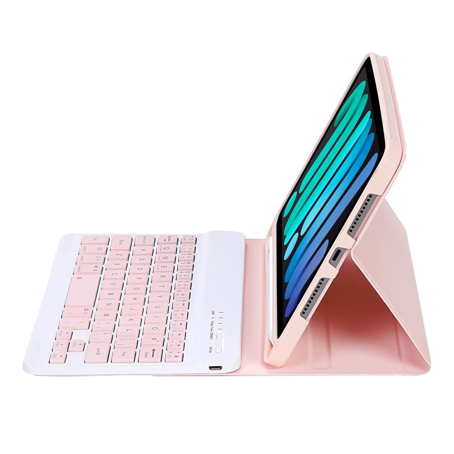 Ultra Thin Bluetooth Keyboard Tablet Case For Ipad Mini 6 With Stand And Pen Slot Candy Colour Pink