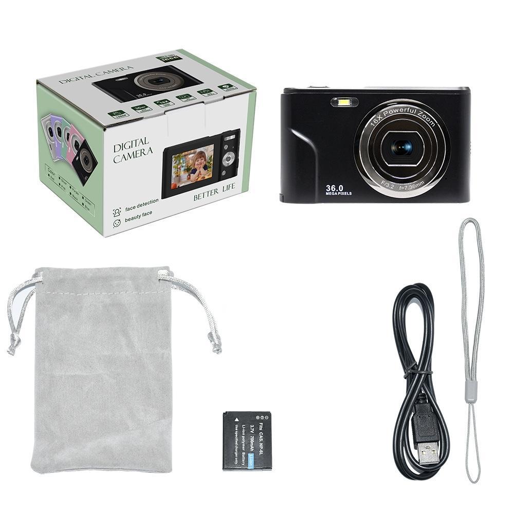 36Mp 2.7K Full Hd Digital Camera With 16X Zoom For Children 2.4 Inch Screen Green