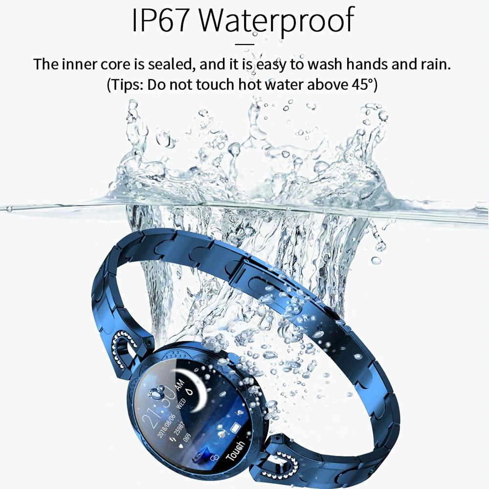 Waterproof Smart Bracelet With Lcd Screen And Heart Rate Monitor Rose Gold