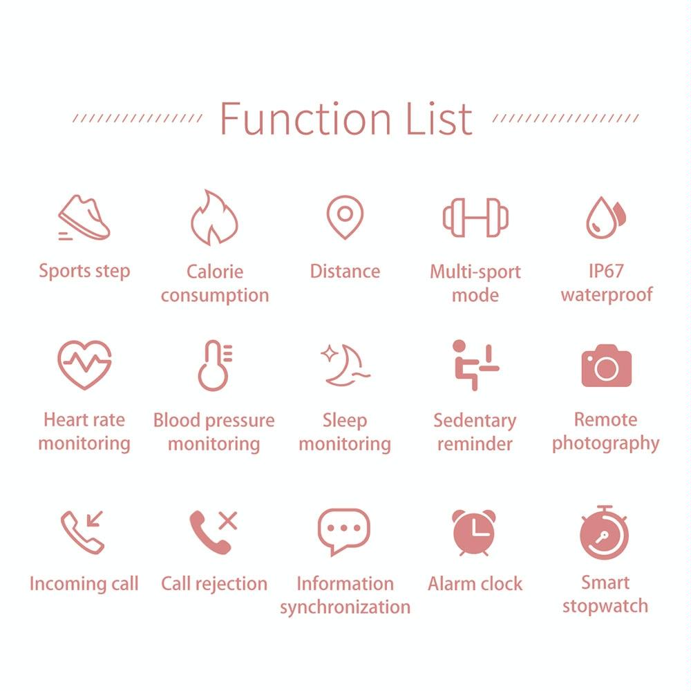 Waterproof Smart Bracelet With Lcd Screen And Heart Rate Monitor Rose Gold