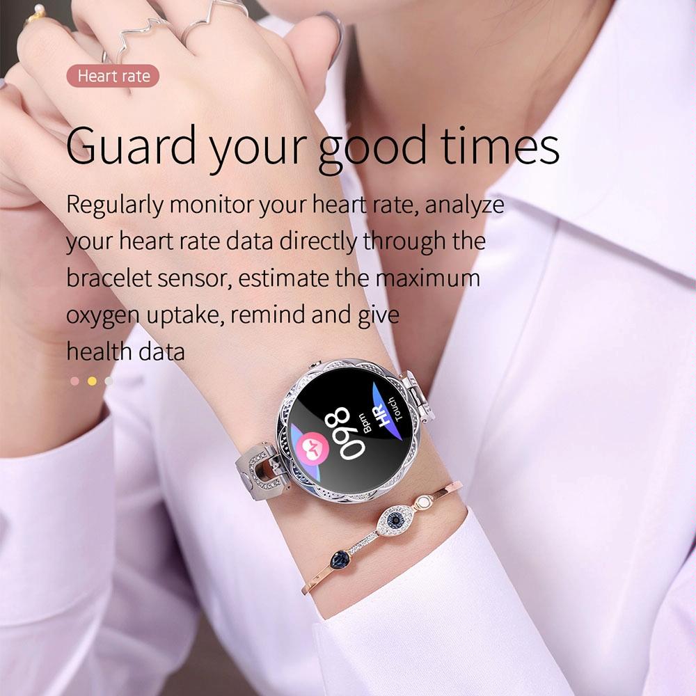 Waterproof Smart Bracelet With Lcd Screen And Heart Rate Monitor Rose Gold