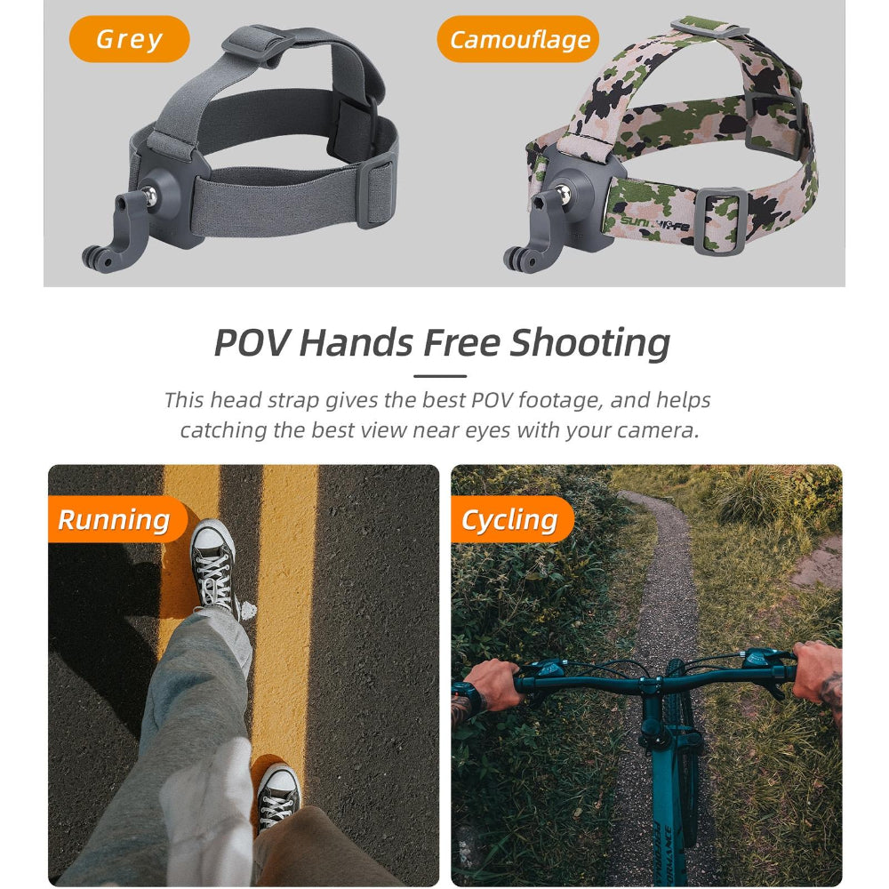 360 Degree Head Strap For Action Cameras_Grey