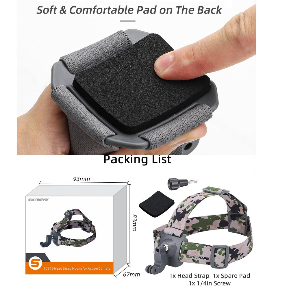 360 Degree Head Strap For Action Cameras_Grey