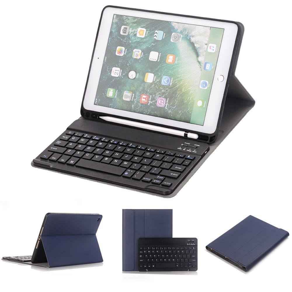 Bluetooth Keyboard & Leather Tablet Case For Ipad Pro / Air 9.7 With Detachable Design Pencil Holder