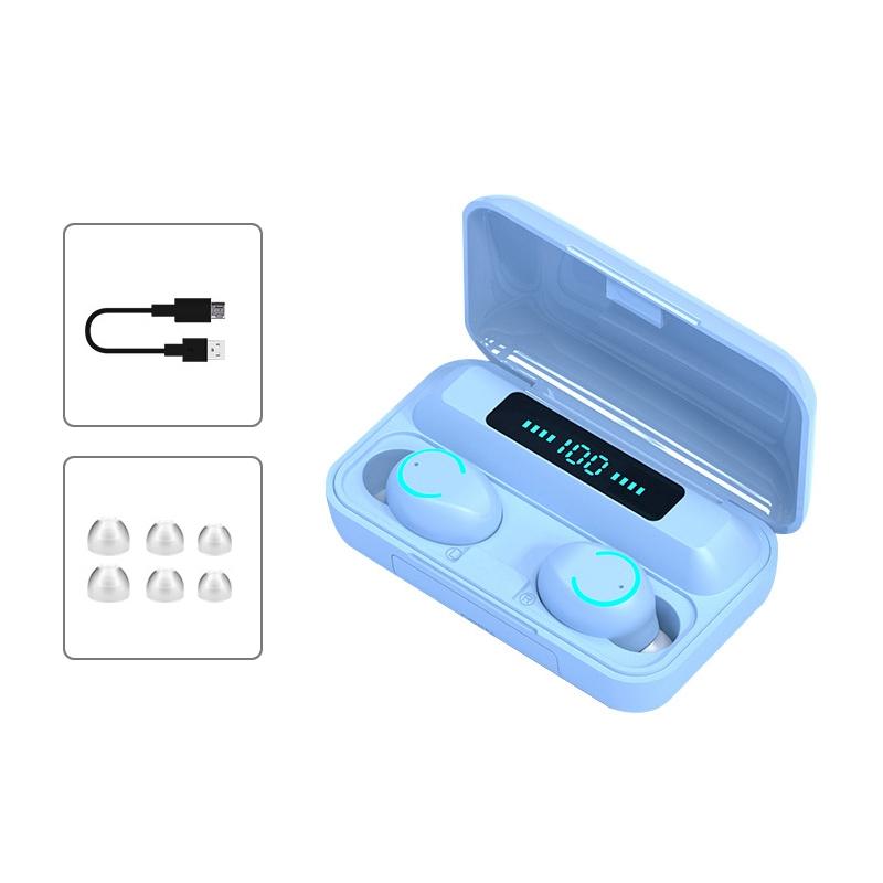 Wireless Noise Cancelling Earbuds With Charging Case Blue