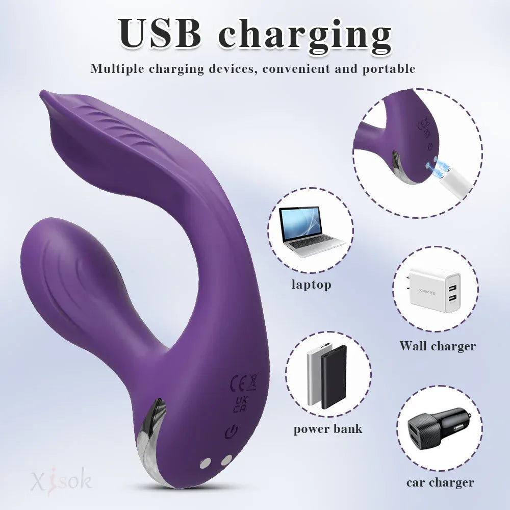 App Control Dual Ended Vibrator For Women Clit Anal Stimulation Couples Red