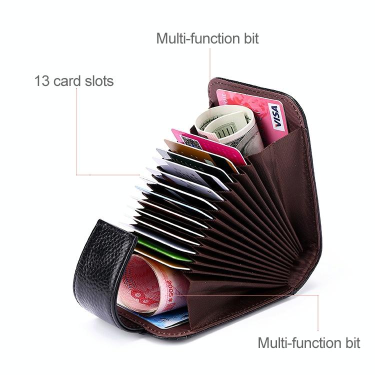 Women Vertical Cowhide Leather Rfid Wallet Purple