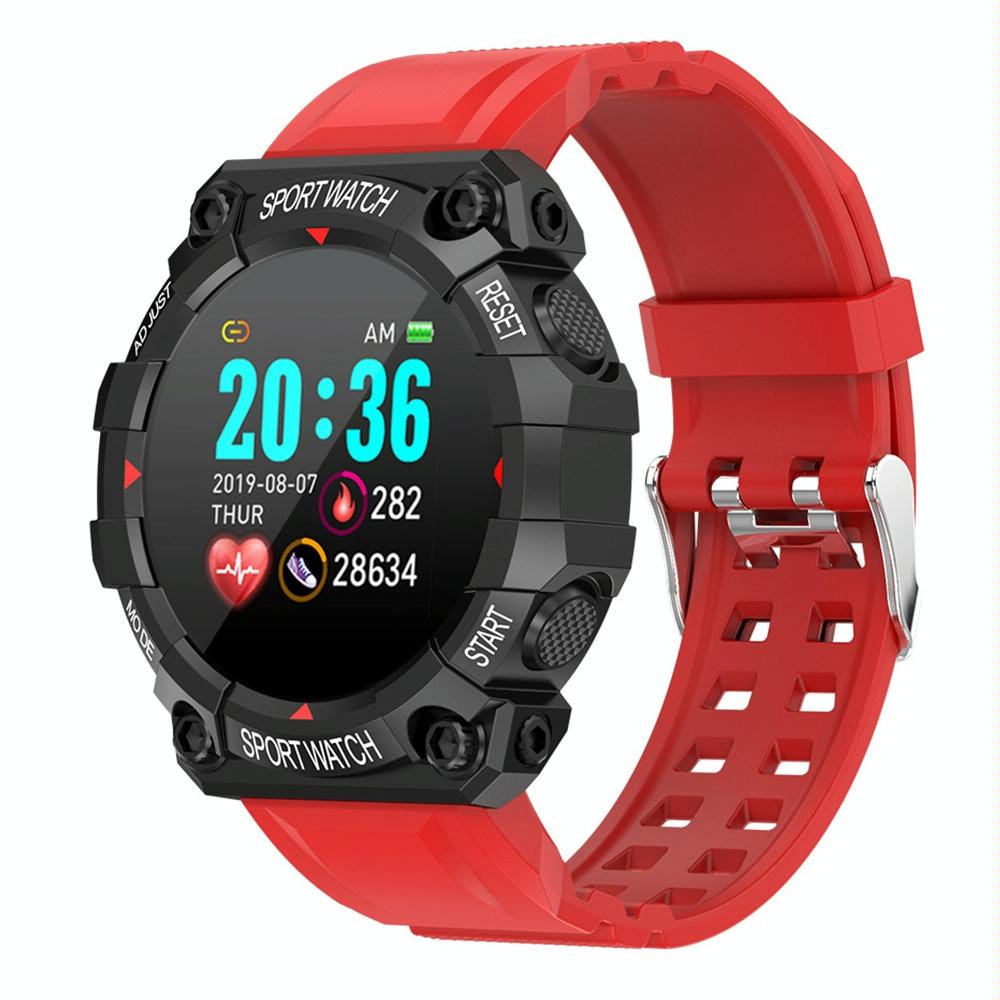 1.3 Inch Colour Round Screen Sport Smart Watch Support Heart Rate Multi Sports Mode Red