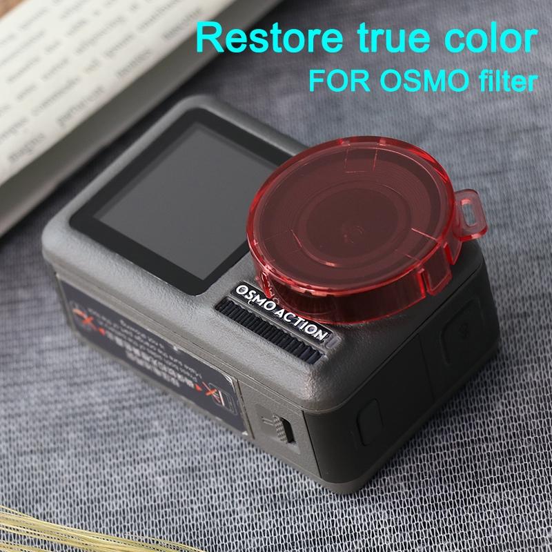 Round Lens Filter For Dji Action Camera Red