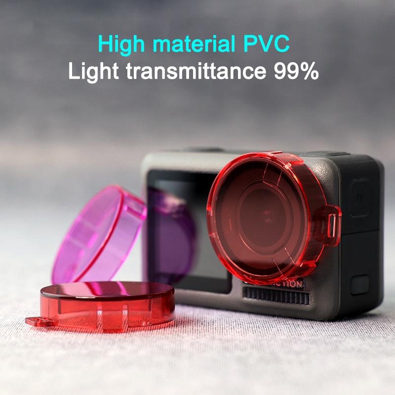 Round Lens Filter For Dji Action Camera Red