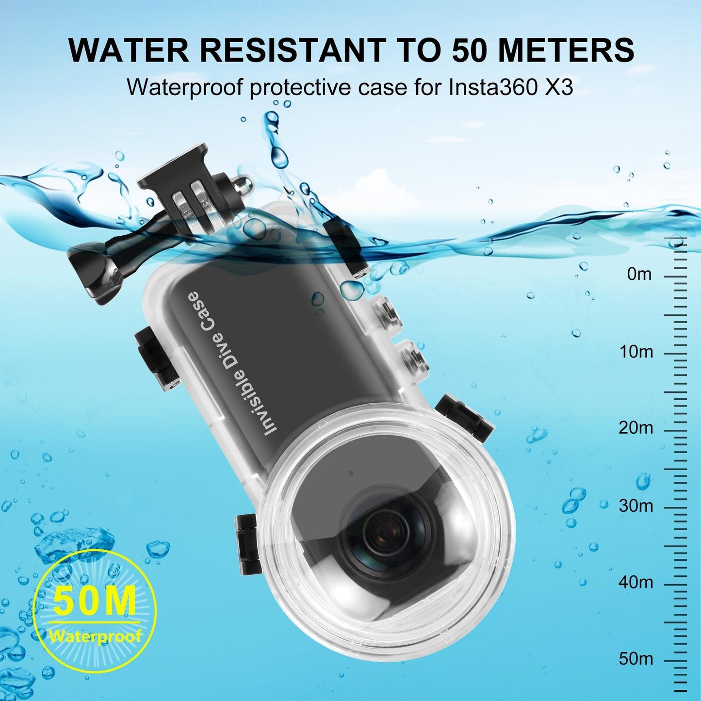 Waterproof Dive Case For Insta360 X3 50M Depth