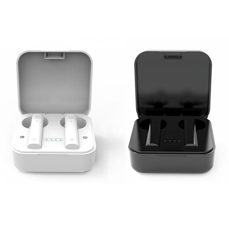 Wireless Dual Mic Noise Cancelling Earbuds With Charging Case White