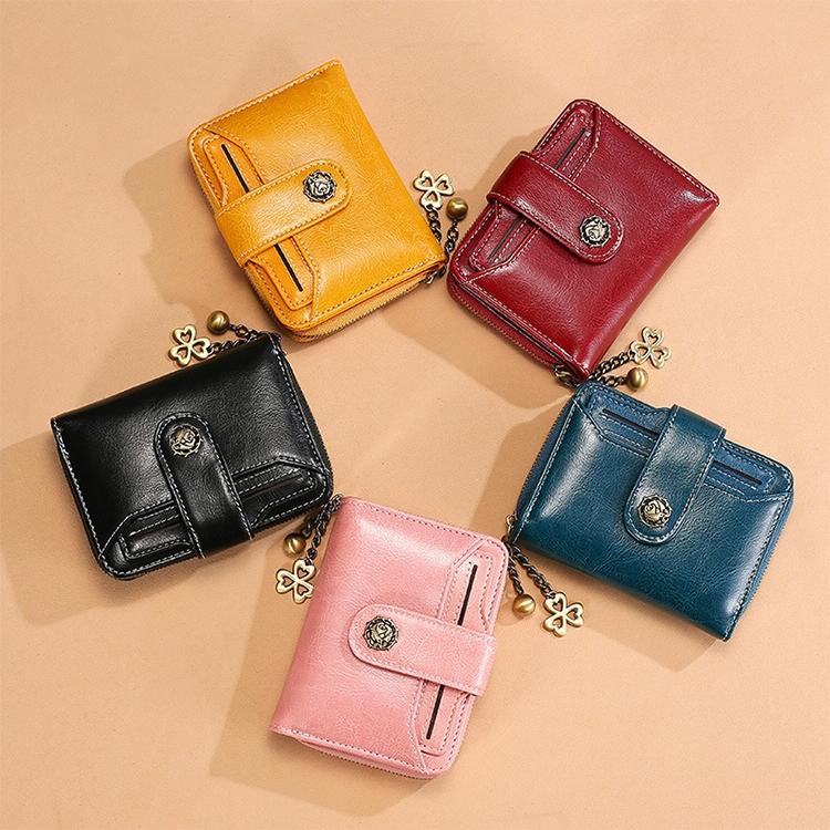 Rfid-Blocking Women Wallet With Card Slots Anti-Magnetic Yellow