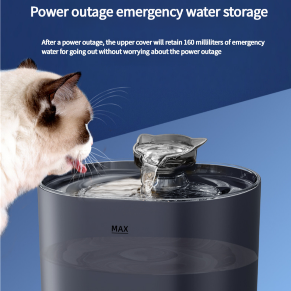 Elosung 2.2L Intelligent Sensing Pet Water Fountain With Smart Sensor Filter Black Design